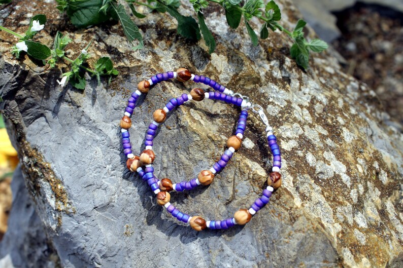 Ghost Beads Cedar Seeds Iridescent Purple Ghost Bead Bracelets 4 Ways Native American Jewelry Protection Charm
