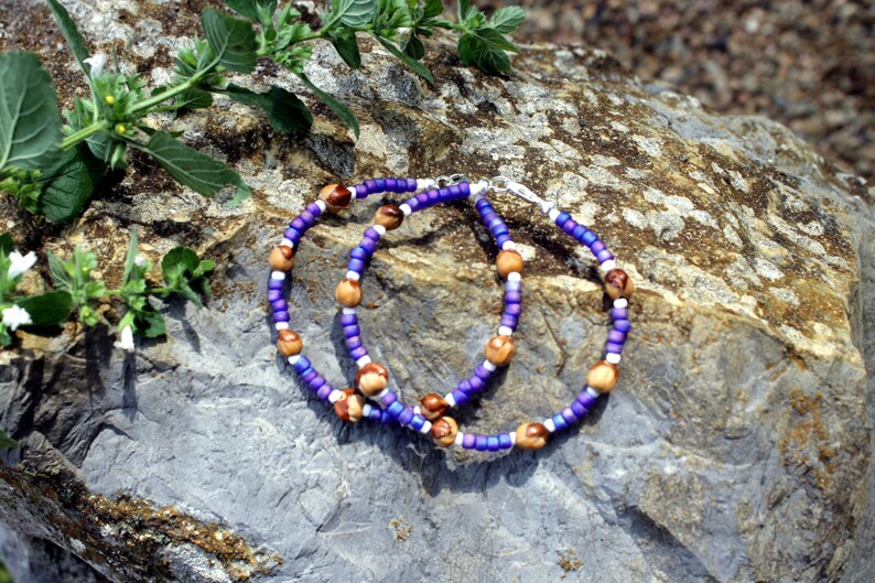 Ghost Beads Cedar Seeds Iridescent Purple Ghost Bead Bracelets 4 Ways Native American Jewelry Protection Charm