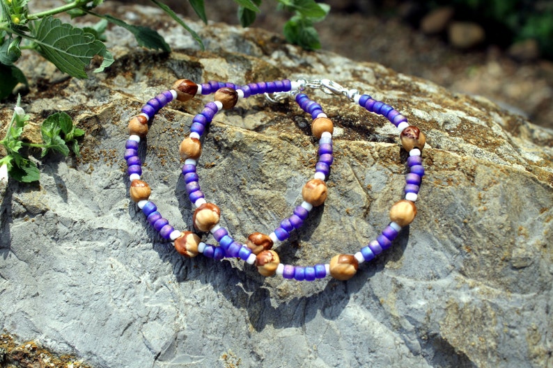 Ghost Beads Cedar Seeds Iridescent Purple Ghost Bead Bracelets 4 Ways Native American Jewelry Protection Charm