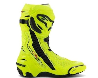 Alpinestars supertech r motorcycle boots neon yellow racing boots sportbike Gear for mens