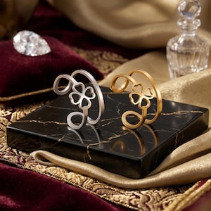 Anillo de trébol, anillo ajustable de acero inoxidable, joyería de trébol de cuatro hojas, anillo de la suerte para mujer, regalo de buena suerte