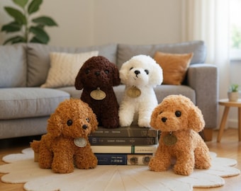 Curly Teddy Dog Plush, Puppy Stuffed Animal, Poodle Inspired Cuddle Toy