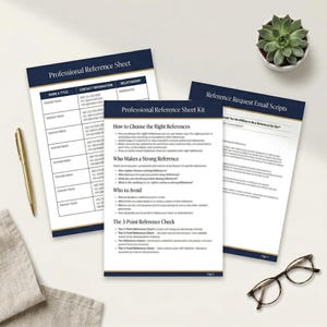 Professional Reference Sheet Kit | Job Application Template, Email Scripts (Instant Download)