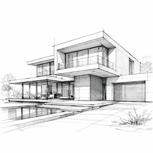 Modern architectonisch schetsboek en praktijkgids | Digitale pdf-download