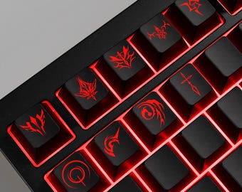 Anime keycaps Fate/Stay Night | Doorschijnende custom keycaps voor mechanische RGB-toetsenborden |