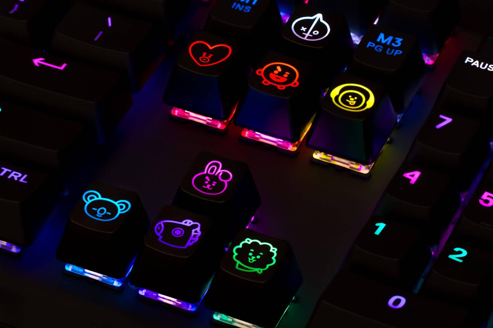 BTS BT21 Emoji Set | Shine Through Custom Keycaps for RGB Mechanical ...