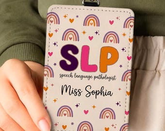 Porta badge personalizzato per logopedista: porta badge con nome personalizzato, regalo per logopedista.