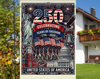 USA 250th Anniversary Garden Flag: Patriotic Independence Day Decor (1776-2026)
