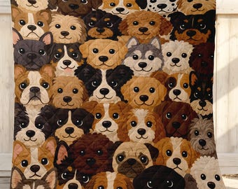 Coperta trapuntata per cani: coperta patchwork per animali domestici, regalo per amanti dei cani