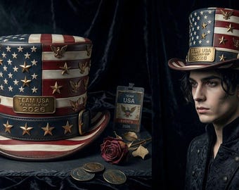 USA Flag Cowboy Top Hat, FIFA World Cup 2026 Fan Party Hat