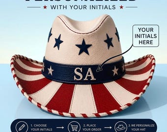 American Flag Leather Top Hat, Patriotic Uncle Sam Style, Red White Blue Stars Stripes