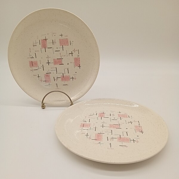 Mid Century Modern Tickled Pink Metlox Vernon Ware Salad Plate