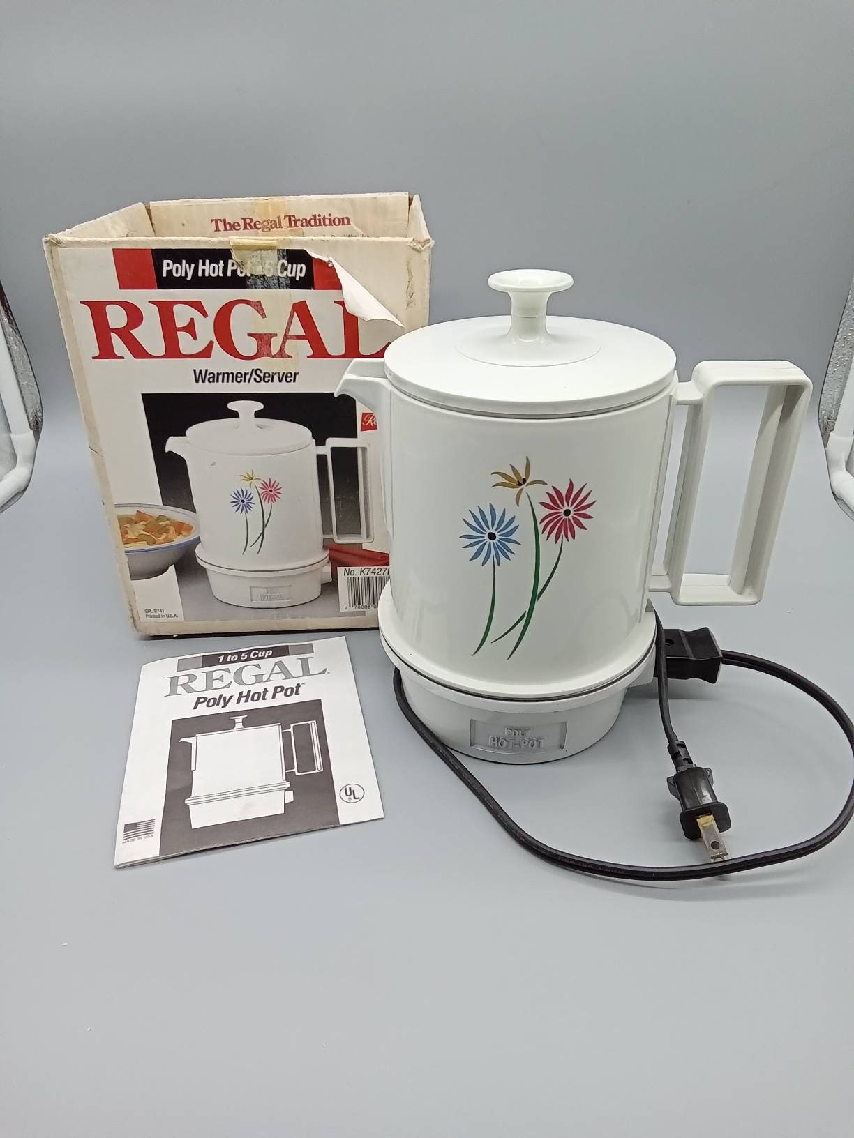 New Vintage, Regal, Poly Hot Pot, 5 Cup, Electric, Tea Coffee Warmer,  Server Pot