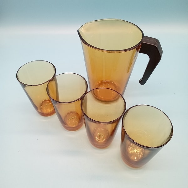 Bol Vereco en verre ambré France Milieu des années 70