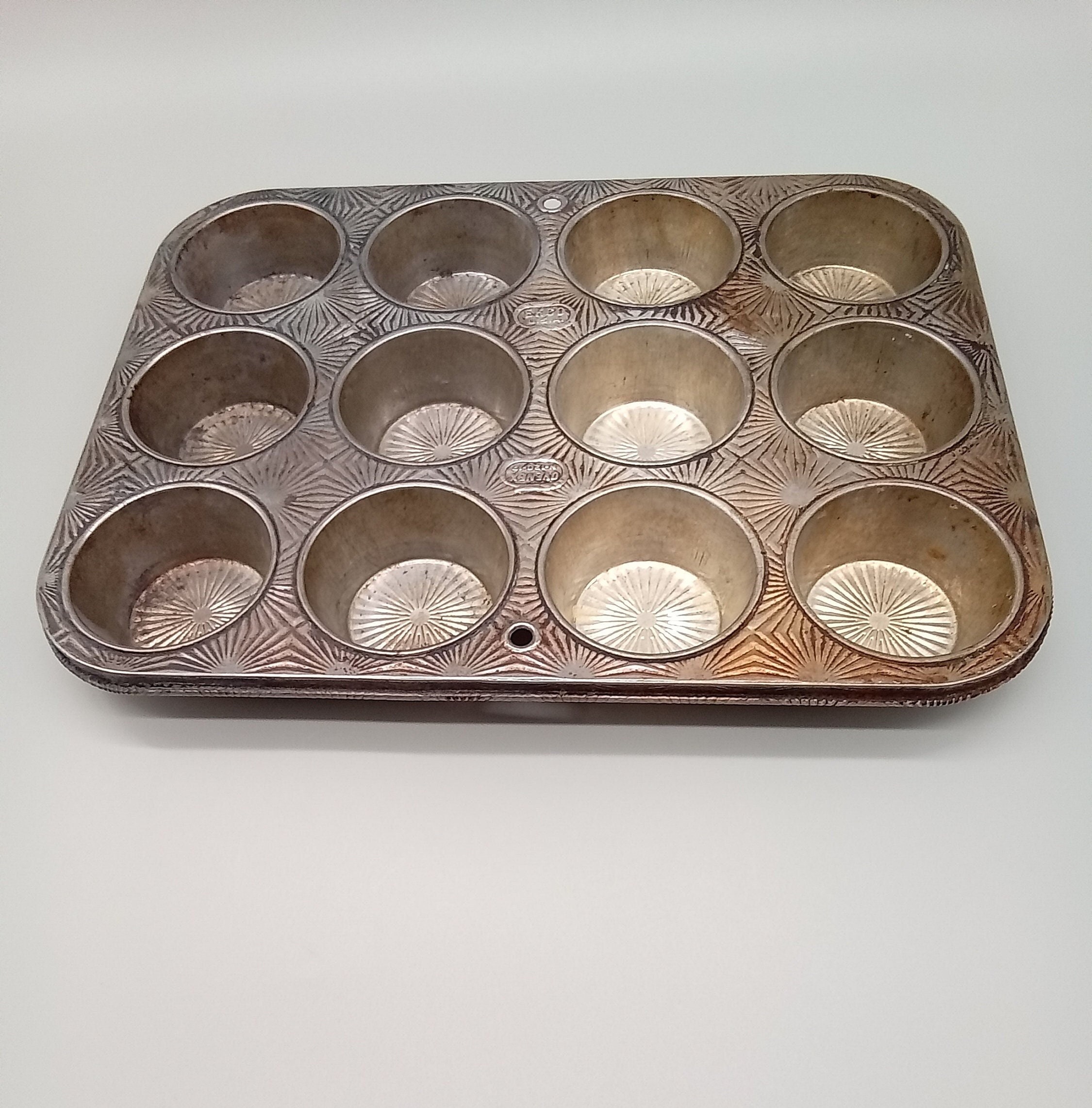 Ovenex N34 starburst texture rectangular baking pan, 1930s 40s vintage  kitchenware