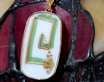 Vintage Limoge China Pendant Necklace Blakeman & Henderson early 1900s