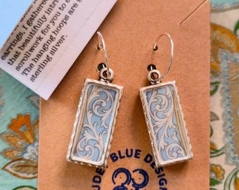 Vintage China Jewelry c1945 Noritake's “Chevonia” Pierced Earrings