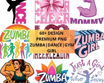 Ensemble de cliparts PNG Zumba | Illustrations de gym, danse et remise en forme (téléchargement numérique)