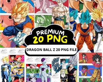 Fichier PNG Pack 20 DBZ Superhero Anime T-shirt (téléchargement numérique) Fichiers de sublimation