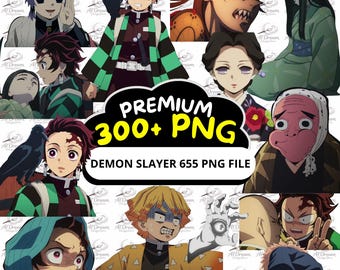 Tueur de démons 300+ PNG Clipart Pack | Personnages de Kimetsu no Yaiba (téléchargement numérique)