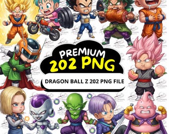 Ensemble de cliparts PNG Dragon Ball Z 202 | Goku Vegeta Super Saiyan (téléchargement instantané)