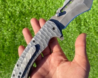 Custom High Carbon Steel Folder Blade, Steel Handle