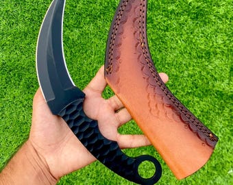 Custom Black Karambit Knife, Collectible Decor