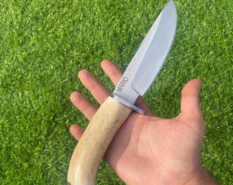 440C Steel Handforged Custom Blade with Antler Handle - Collectible