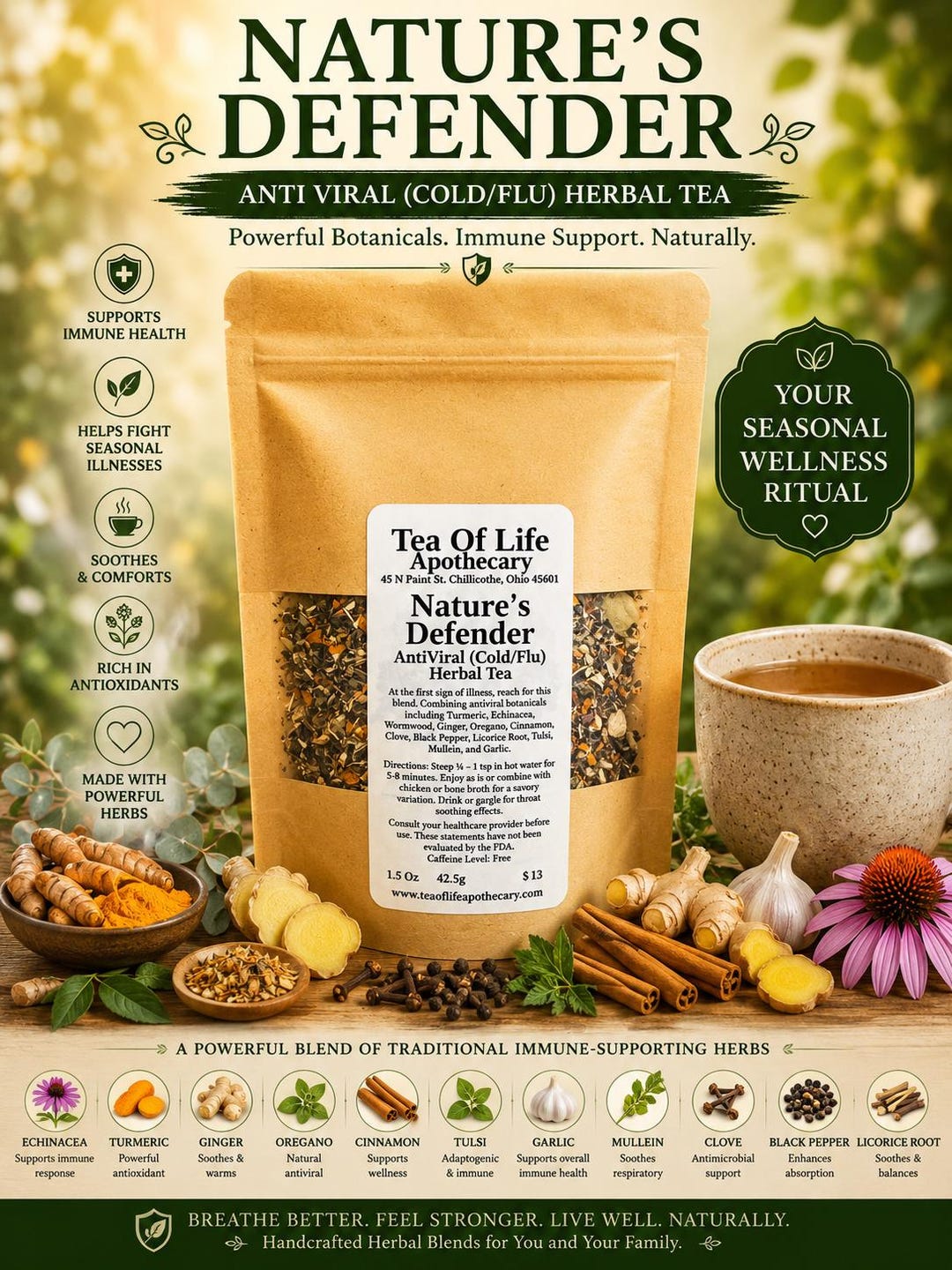 Nature’s Defender Herbal Tea | Immune & Anti-viral Support - Etsy