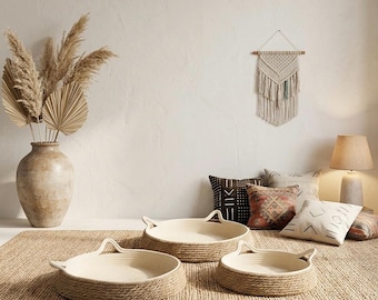 Cozy Rattan Cat Bed – Handwoven Summer Grass Kitten Cave & Nest