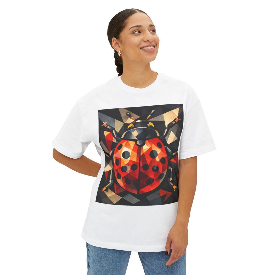 Geometric Ladybug Illustration Tee | Modern Insect Art, Colorful Cubist ...