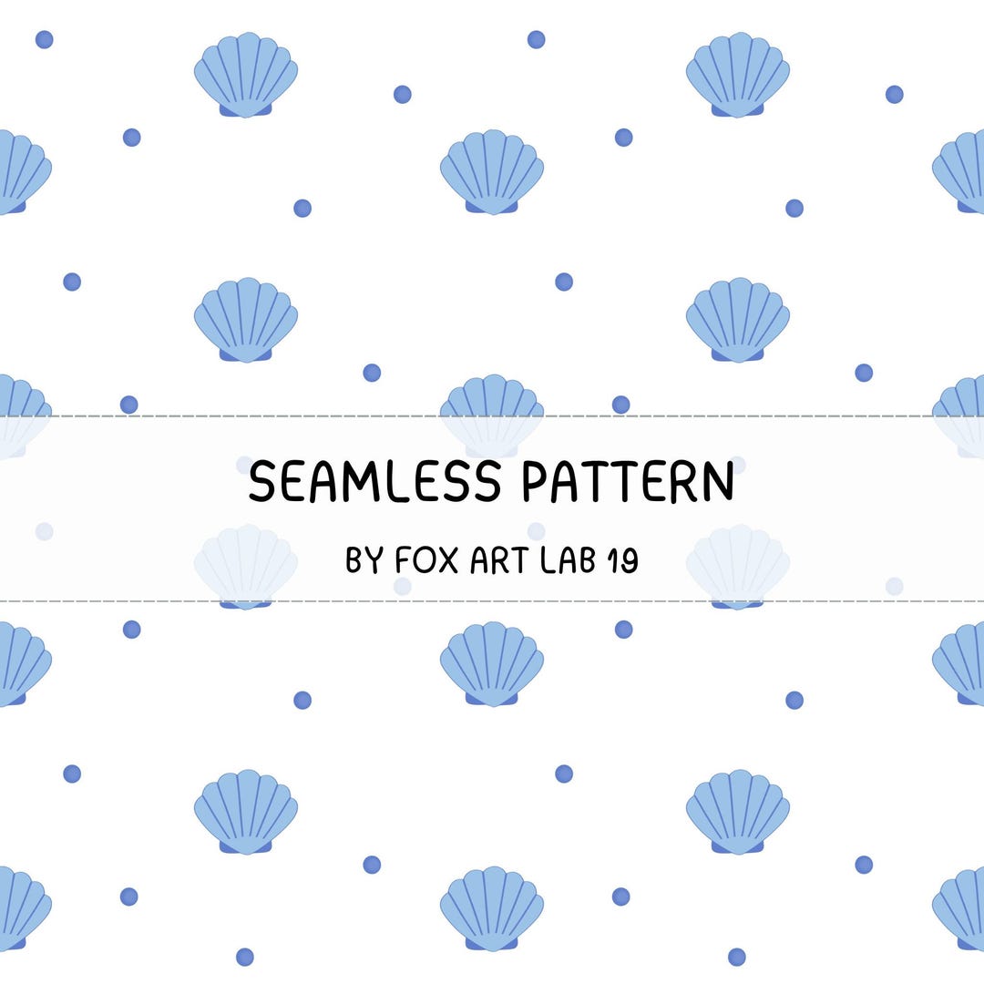 Blue Seashell Seamless Pattern | Ocean Scrapbook Paper | Nautical ...