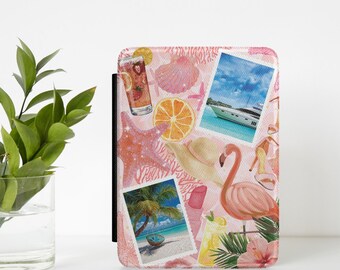 Pink Summer Kindle Hülle personalisiert, Interior Handschlaufe, Paperwhite Edition, Colorsoft Edition