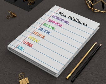 Teacher journal personalized - teacher appreciation hardcover notebook