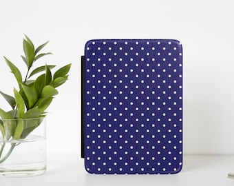 Blue Kindle Case Polka Dots, Interior Hand Strap, Paperwhite Edition, Colorsoft Edition