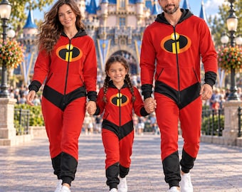 The Incredibles Family Jumpsuit Costume, Disney Park Outfit, Halloween Suit, Halloween Matching Costume Gift, Disneyland Trip
