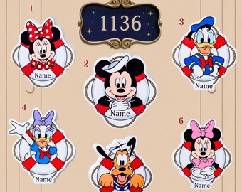 Personalized Disney Captain Cruise Magnet, Mickey & Friends Pool Float Magnet, Mickey Minnie Donald Sailor Magnet, Family Vacation Gift