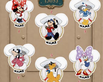 Personalized Disney Cruise Door Magnet, Nautical Mickey Friends Captain Cruise Magnet, Custom Cruise Name Magnet, Disney Captain Magnet