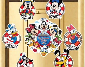 Personalized Disney Cruise Line Magnet, Disney Wish Dream Fantasy Disney Cruise Magnet, Custom Mickey and Friends Family Cruise Magnet