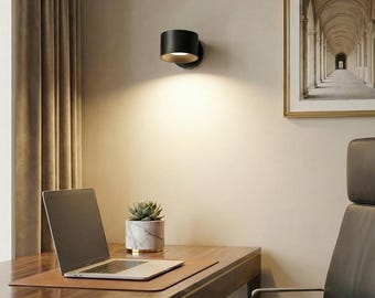 Aplique de pared magnético recargable, lámpara LED inalámbrica, 3 modos de color, iluminación minimalista moderna.