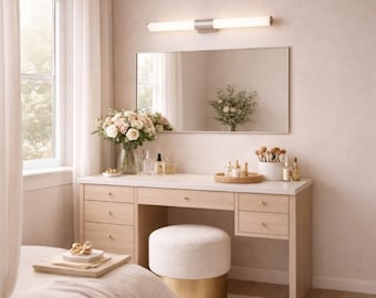 Lámpara de pared impermeable para baño, moderna luz LED para tocador con espejo, luminaria minimalista para tocador.