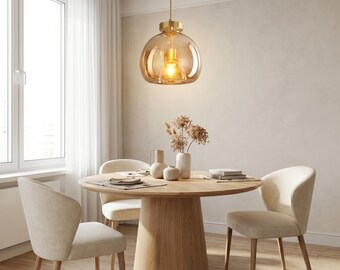 Nordic Glass Pendant Light: Minimalist LED Lamp for Bedroom, Entrance, Living Room