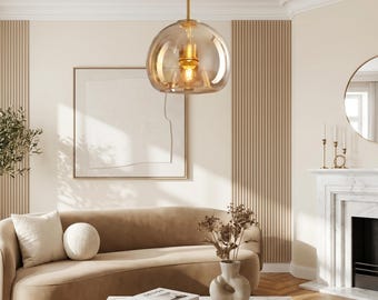 Lámpara colgante de globo de cristal, lámpara colgante moderna para isla de cocina, iluminación de techo minimalista para comedor.