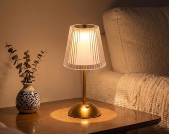Nordische LED Tischlampe - Dimmbares wiederaufladbares Nachttischlampe (minimalistisch)
