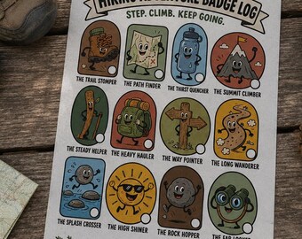 Hiking Scavenger Hunt Badge Log Printable Kids Trail Camping PDF