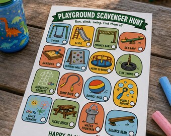 Playground Scavenger Hunt Printable for Kids, Park Activity Game, Outdoor Play PDF