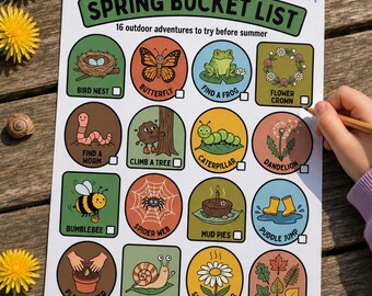 Spring Bucket List Printable for Kids | 16 Outdoor Nature Activities