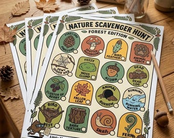 Nature Scavenger Hunt Printable | Kids Outdoor Activity Game (Instant Download)