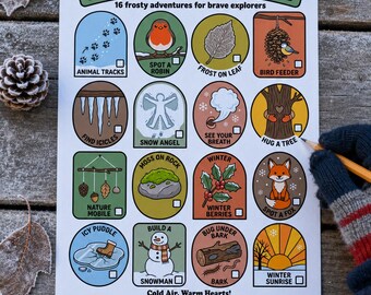 Winter Bucket List Printable for Kids | 16 Outdoor Nature Activities
