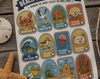 Beach Comber's Badge Log, Printable Nature Walk Game (Instant Download)